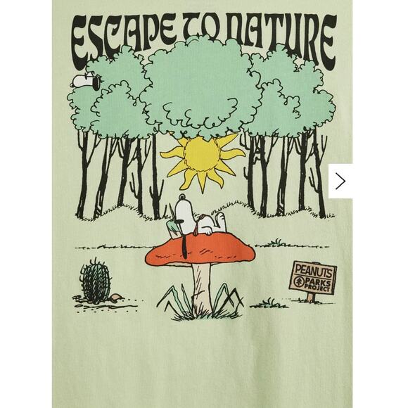 Parks Project X Peanuts UO Exclusive Escape Long Sleeve Tee Large NEW - Picture 2 of 6